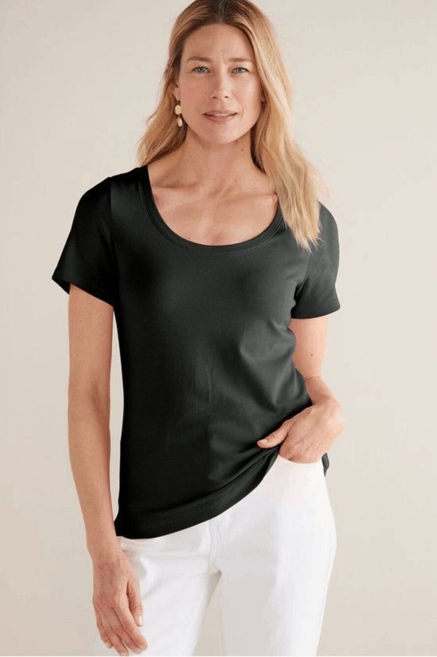 SOFT SURROUNDINGS SoftEssential Pima Short Sleeve Tee black 2X NEW